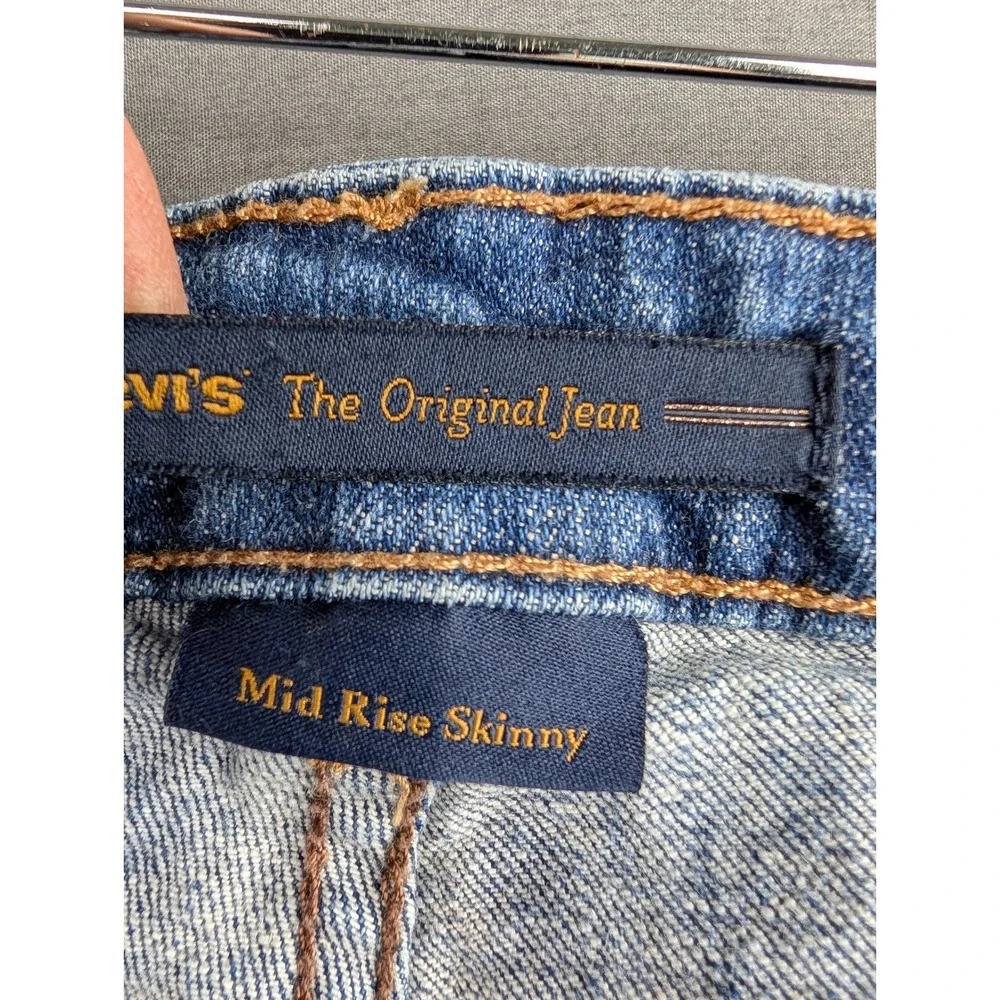 Levis Womens Mid Rise Skinny Blue Denim Jeans Size 12 S/C Stretch‎